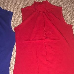 NWOT Express sleeveless mock neck in red